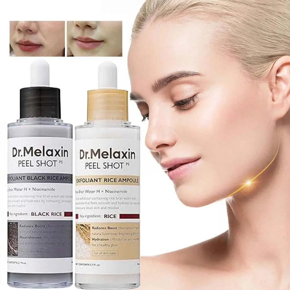 Korean Dr. Melaxin Peel Shot White and Black Rice Exfoliating Essence Moisturizing Gentle Exfoliation Soften Serum Skin Care