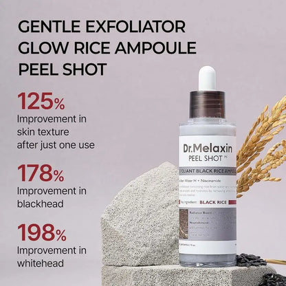 Korean Dr. Melaxin Peel Shot White and Black Rice Exfoliating Essence Moisturizing Gentle Exfoliation Soften Serum Skin Care
